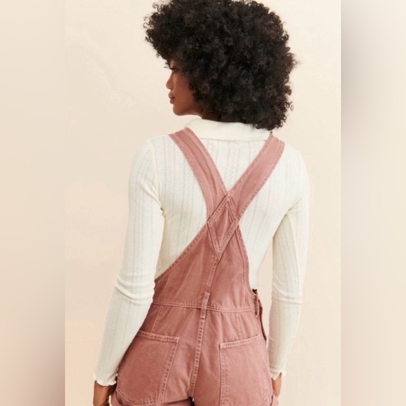 Free People We the Free Ziggy Denim Shortalls. Rose - Picture 5 of 5